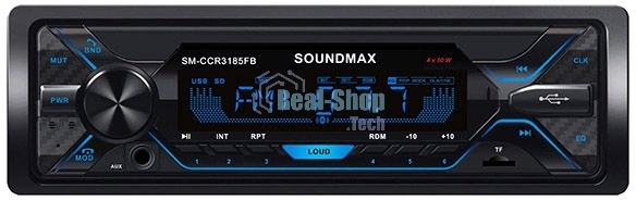 Автомагнитола Soundmax SM-CCR3185FB, 1 DIN, Bluetooth, USB Type-A, AUX