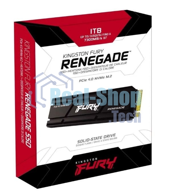 Накопитель SSD Kingston Fury Renegade, 1Tb, PCIe 4.0 x4, M.2 2280, NVMe, R/W 7300/6000, с радиатором