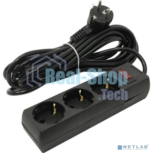 Сетевой фильтр ExeGate EX279352RUS EC-3-5B (3 розетки, 5 м, евровилка, черный)