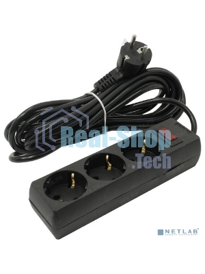 Сетевой фильтр ExeGate EX279352RUS EC-3-5B (3 розетки, 5 м, евровилка, черный)