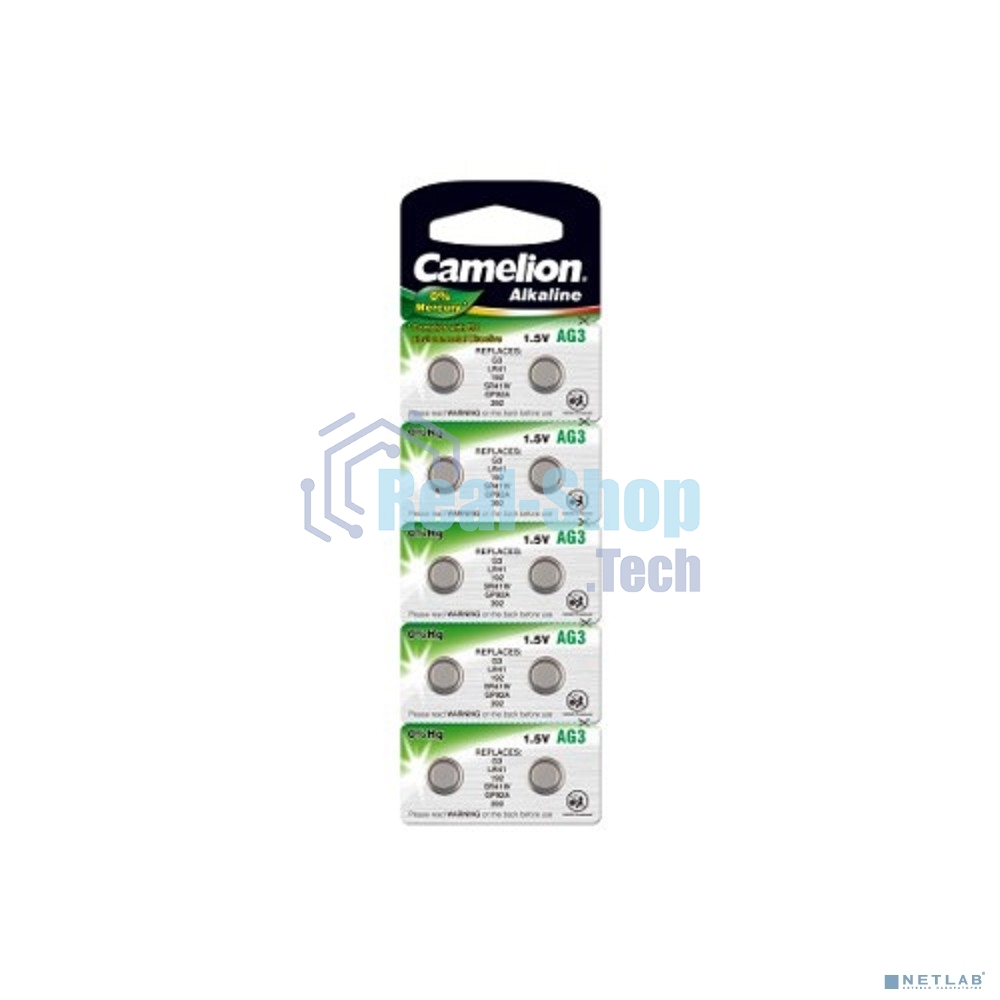 Батарейка для часов Camelion G 3 BL-10 Mercury Free (0%Hg), 392A/LR41/192) 1.5 В