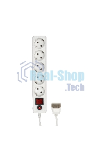 Сетевой фильтр Гарнизон для ИБП, 5 р, 10А, 1.8 м, ур.защиты 4, белый, пакет