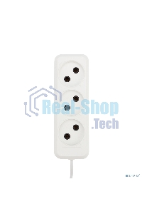 Удлинитель Rexant 3 гнезда, 3 м, 2х0.75 мм², б/з, белый (Сделано в России)