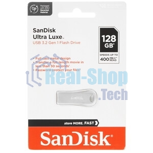 Флешка USB SanDisk Ultra Lux CZ74 (SDCZ74-128G-G46), 128Gb, USB 3.1, R/W 100/40, серебристый