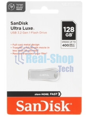 Флешка USB SanDisk Ultra Lux CZ74 (SDCZ74-128G-G46), 128Gb, USB 3.1, R/W 100/40, серебристый