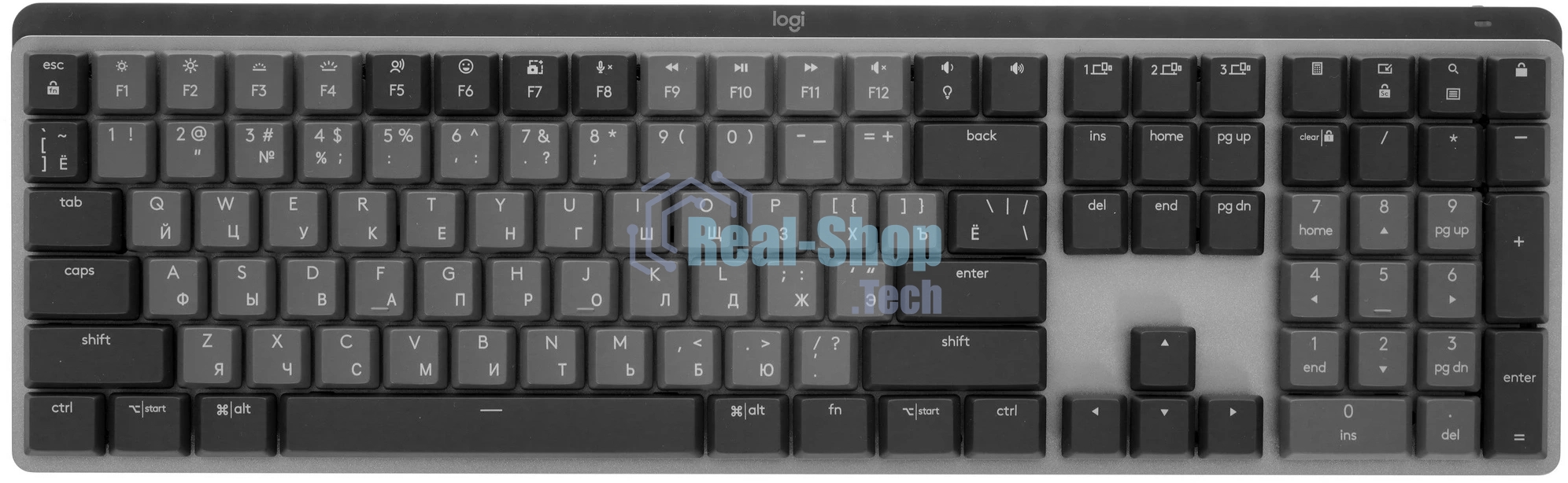 Клавиатура Logitech MX Mechanical механическая черный USB беспроводная BT/Radio slim LED (920-010766)