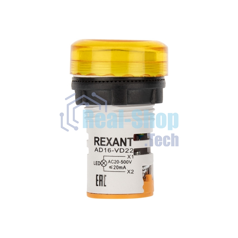 Индикатор значения напряжения Rexant желтый VD22 70-500 В