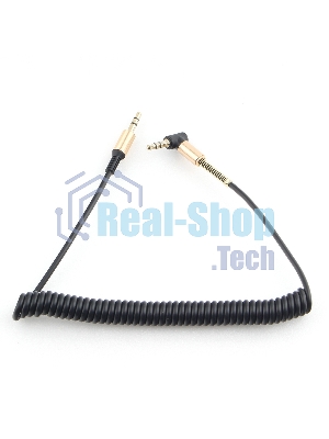 Кабель Cablexpert аудио 90˚ спиральный CCAB-02-35MMLC-1.8MB. 3.5 Jack (M)/3.5 Jack (M), черный, 1.8м, блистер