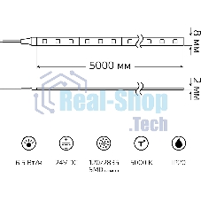 Лента светодиодная Gauss SMD 5м