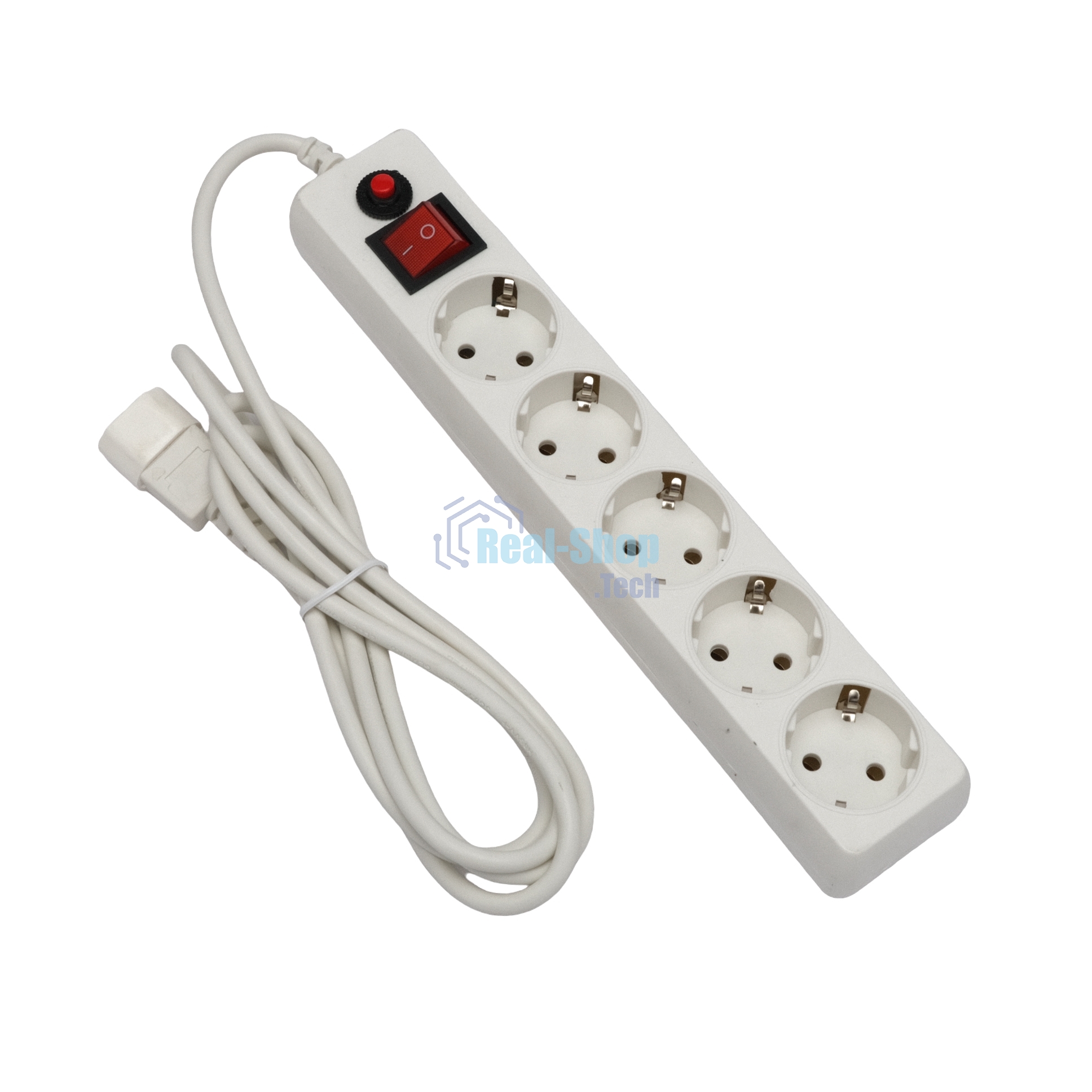 Сетевой фильтр Гарнизон для ИБП, 5 р, 10А, 1.8 м, ур.защиты 4, белый, пакет