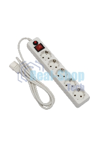 Сетевой фильтр Гарнизон для ИБП, 5 р, 10А, 1.8 м, ур.защиты 4, белый, пакет