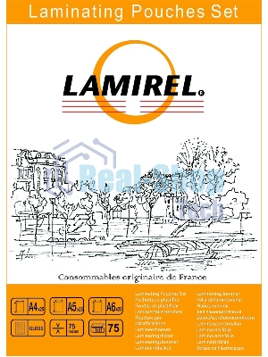 Пленка для ламинирования Lamirel, набор А4, A5, A6 по 25 шт., 75 мкм, 75 шт. в упаковке