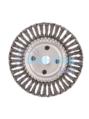 Щетка для УШМ Сибртех, 200 мм, посадка 22,2 мм, Плоская, крученая проволока 0,5 мм