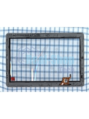 Сенсорное стекло (тачскрин) FCB0491-2015, черное с рамкой