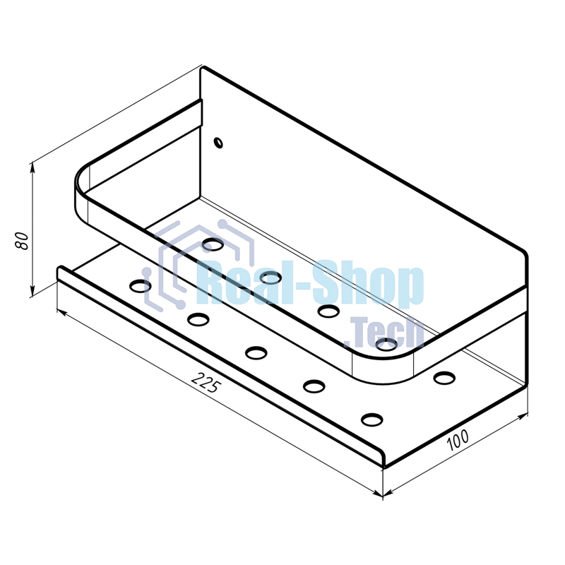 Кухонный органайзер Rexant настенный, монтаж без сверления, черный