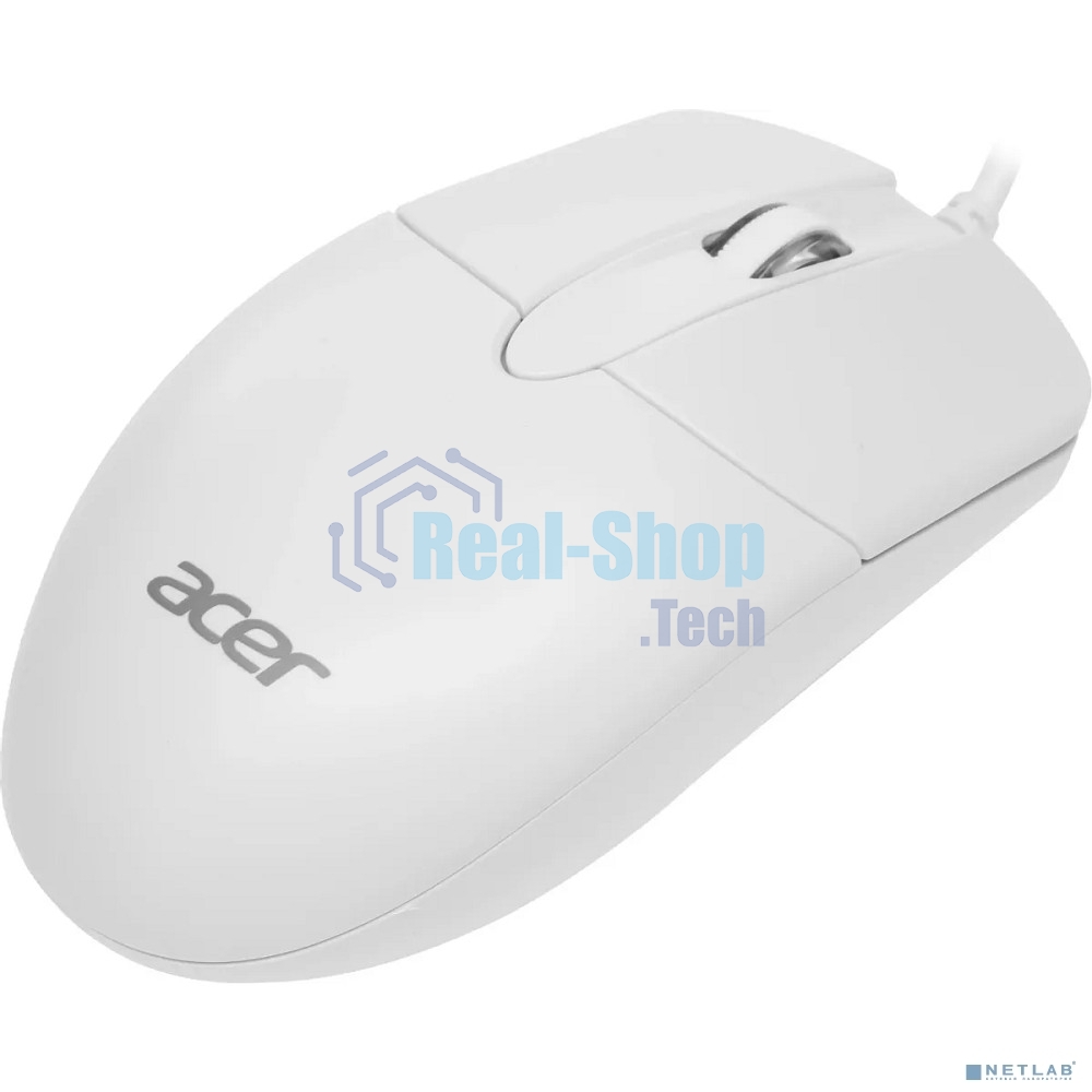 Мышь проводная Acer OMW300 белый, 1200 dpi, USB, кнопки - 3