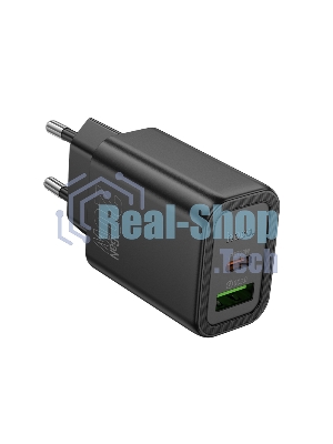 Зарядное устройство Hoco 20Вт, 3А, QC3.0/PD, 1xUSB, 1xType-C, N61, черный, коробка