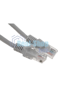 Патч-корд UTP, кат 5e, 0.25м с RJ45 серый