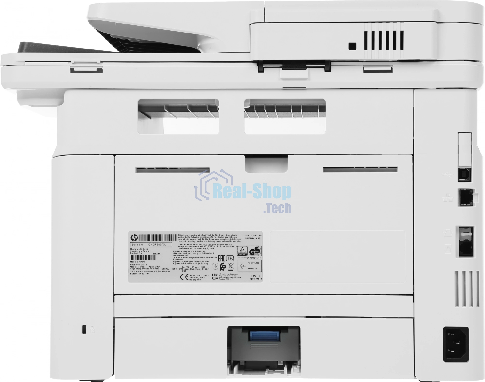 МФУ лазерное HP LaserJet Pro 4103fdn (2Z628A), A4, ч/б, печ. до 40 стр/мин., скан. до 29 стр/мин. (ч/б) 20 стр/мин. (цвет), 1200 x 1200 dpi, USB, RJ-45, Air Print, Mopria