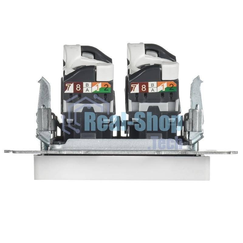 BRITE Розетка компьютерная двойная RJ45 кат.6 РК11-2-БрАБ арктический белый  | BR-K20-2-K91 | IEK