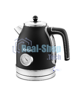 Чайник электрический Kitfort КТ-6102-1 черный с серебром