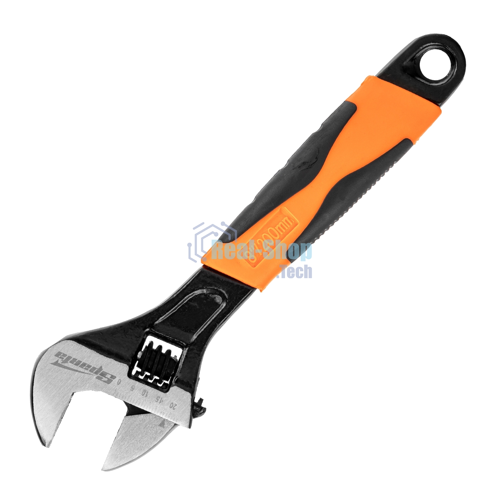 Ключ разводной Sparta 200 мм, двухкомпонентная рукоятка