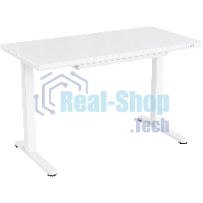 Стол для компьютера Cactus с электроподъемником, столешница стекло белый каркас белый (CS-EGD-WWT)