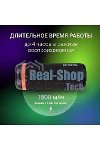 Колонка портатитвная Digma D-PS1521 черный 16W 2.0 BT 10м 1800mAh (PS1521B)