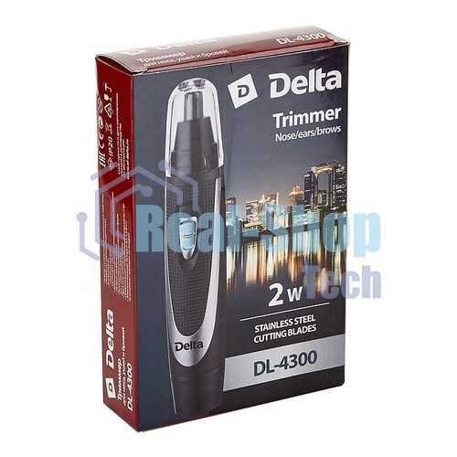 Триммер для носа, ушей и бровей Delta DL-4300 черный с серебристым