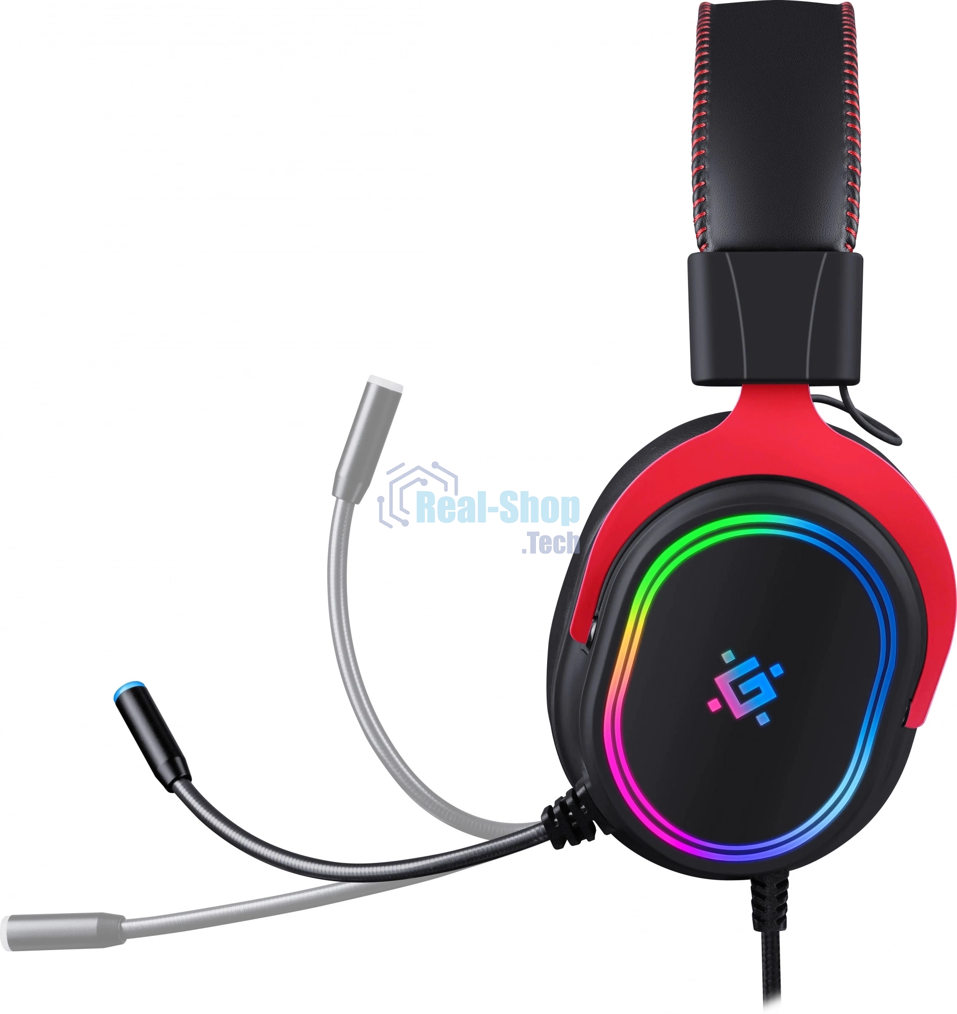 Гарнитура игровая Defender Vapor черный, 7.1, RGb, провод 2.2 м