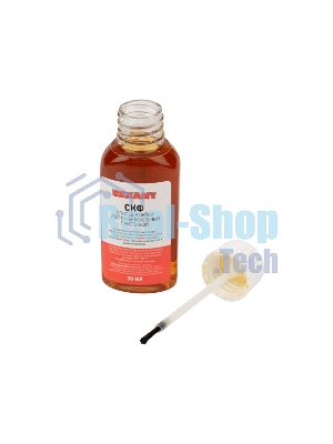 Флюс для пайки Rexant, СКФ (спирто-канифольный), 30 мл, с кисточкой, флакон, блистер