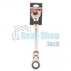 Ключ Matrix комбинированный трещоточный, 27 мм, CrV, шарнирный, зерк.хром