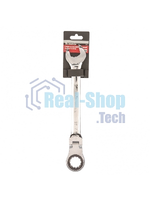 Ключ Matrix комбинированный трещоточный, 27 мм, CrV, шарнирный, зерк.хром