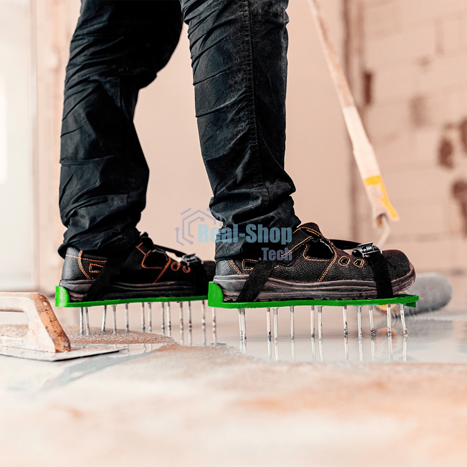 Шипованные насадки Сибртех на обувь для наливного пола