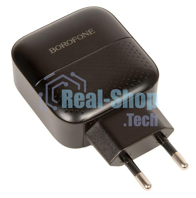 Сетевое зарядное устройство BOROFONE BA46A Premium, один порт USB, один порт Type-C, PD, 18W, 5V, 3.0A, черный