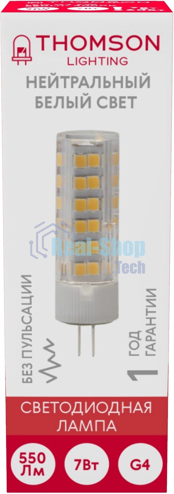 Лампа cветодиодная LED Thomson TH-B4208 G4, капсульная, 7 Вт, 4000К, белый нейтральный, 1 шт.