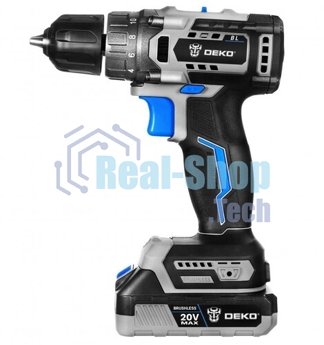 Дрель-шуруповерт Deko Sharker 16V, 16 В, 1,5 Ач, 32 Нм, щеточный