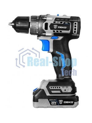 Дрель-шуруповерт Deko Sharker 16V, 16 В, 1,5 Ач, 32 Нм, щеточный