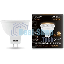 Лампа светодиодная Gauss MR16 5Вт 2700К тепл. белый GU5.3 500лм 12В FROST
