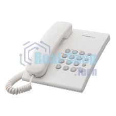 Телефон проводной Panasonic KX-TS2350RUW белый повтор номера, регул-ка громкости, кр.на стену