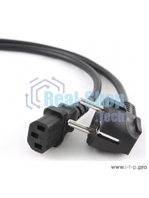 Кабель питания Cablexpert PC-186-1-3M, 3м, Schuko- C13, 3x1кв.мм, черный, с заземлением, пакет