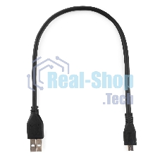 Кабель USB 2.0 Pro Gembird/Cablexpert AM/microBM 5P, 0.3м, экран, черный, пакет CCP-mUSB2-AMBM-0.3M