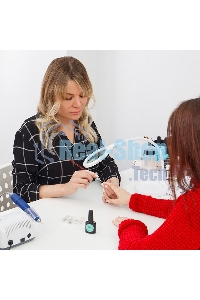 Лупа настольная 3D Rexant с подсветкой 30 LED, подставка+прищепка, белая