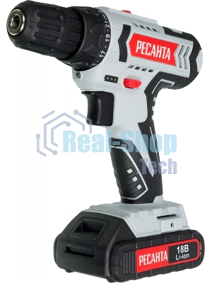 Дрель-шуруповерт аккумуляторная Ресанта ДА-18-2ЛК 75/14/5, Аккумуляторная, 18В, 2 АКБ, Кейс