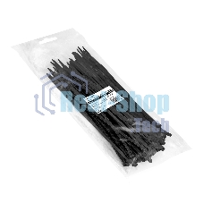 Стяжка (хомут) нейлоновая ExeGate EX293132RUS CV66-300x7.5B (нейлон 6.6, 300x7.5 мм, неоткрывающаяся, halogen free, -40°C - +85°C, черная, 100 шт)