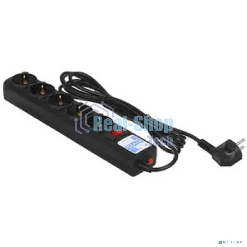 Сетевой фильтр Powercube SPG5-С3 3 м (5 розеток) черный (коробка)