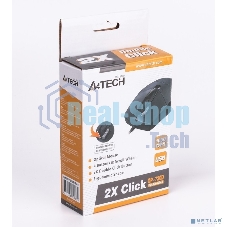 Мышь проводная A4Tech OP-730D черный, 1200 dpi, USB, кнопки - 4