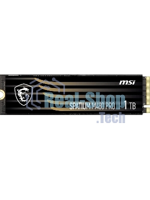 Накопитель SSD MSI SPATIUM M480 PRO, 1000Gb, M.2 2280, PCIe 4.0 x4, NVMe, R/W 7400/6000