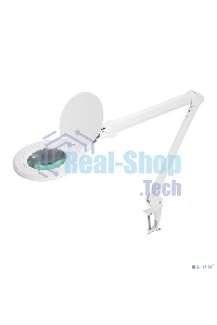 Лупа на струбцине Rexant, круглая, 5D, с подсветкой 72 SMD, сенсорный регулятор яркости, белая