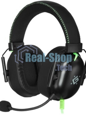 Гарнитура Defender Toxic чёрный, проводная, USB / mini jack 3.5 мм, подсветка